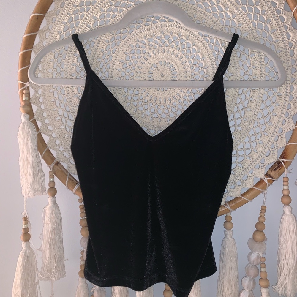 Brandy Melville velvet black cropped tank
